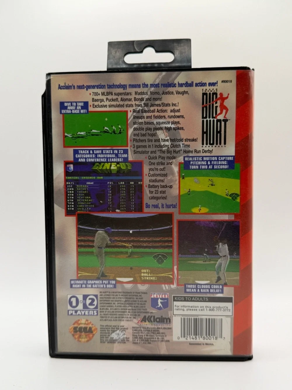 Frank‎ Thompson Big Hurt Baseball Sega Genesis Vintage Game CIB